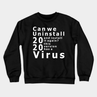 Can we uninstall 2020 and install it again? this version has a virus Crewneck Sweatshirt